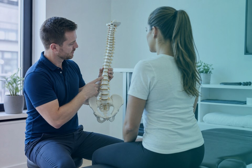 A therapist explaining treatment at Savanna Taradale Wellness Centre